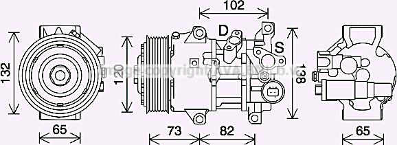 Prasco TOK742 - Compressor, air conditioning autospares.lv