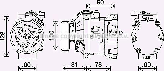 Prasco TOK747 - Compressor, air conditioning autospares.lv