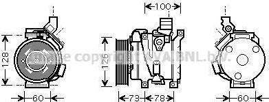 Prasco TOK754 - Compressor, air conditioning autospares.lv