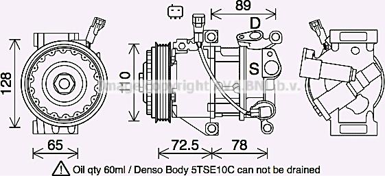 Prasco TOK738 - Compressor, air conditioning autospares.lv