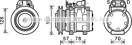 Prasco UGK006 - Compressor, air conditioning autospares.lv