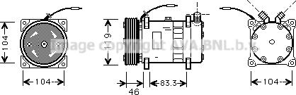 Prasco UVAK050 - Compressor, air conditioning autospares.lv