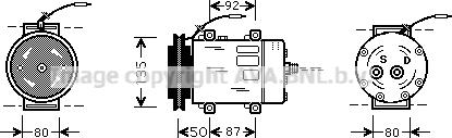 Prasco UVK148 - Compressor, air conditioning autospares.lv