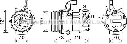 Prasco VNAK375 - Compressor, air conditioning autospares.lv