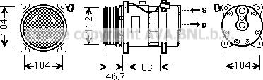 Prasco VNAK288 - Compressor, air conditioning autospares.lv