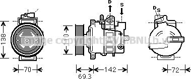 Prasco VNK318 - Compressor, air conditioning autospares.lv