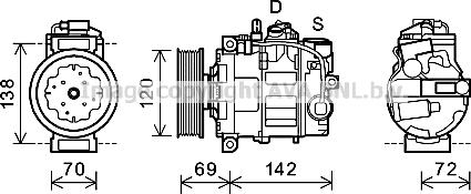 Prasco VNK321 - Compressor, air conditioning autospares.lv