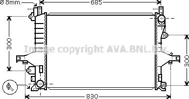 Prasco VO2114 - Radiator, engine cooling autospares.lv