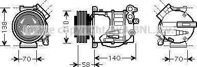 Prasco VOAK144 - Compressor, air conditioning autospares.lv