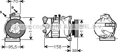 Prasco VOAK143 - Compressor, air conditioning autospares.lv