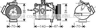 Prasco VOAK142 - Compressor, air conditioning autospares.lv