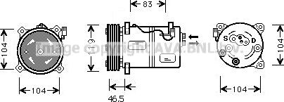 Prasco VOK095 - Compressor, air conditioning autospares.lv