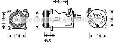 Prasco VOK059 - Compressor, air conditioning autospares.lv