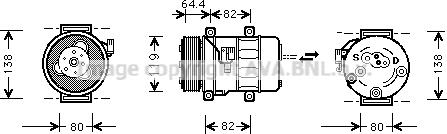 Prasco VOK113 - Compressor, air conditioning autospares.lv