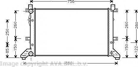 Prasco VW2155 - Radiator, engine cooling autospares.lv