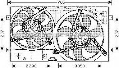 Prasco VW7503 - Fan, radiator autospares.lv