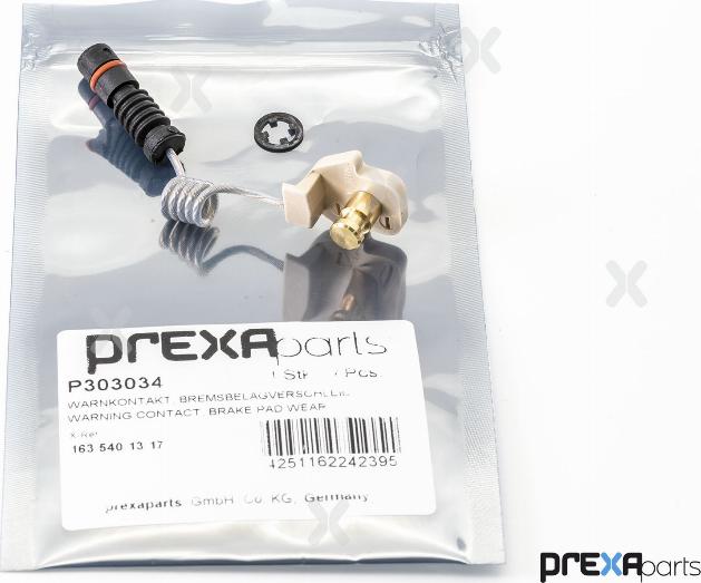 PREXAparts P303034 - Warning Contact, brake pad wear autospares.lv