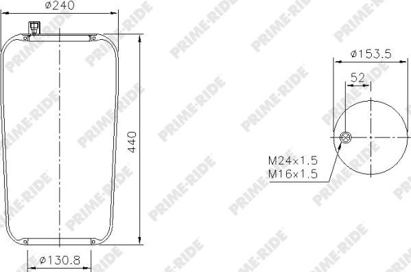 Prime-Ride 9507 - Bellow, air suspension autospares.lv