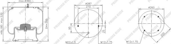 Prime-Ride 1R14-730 - Bellow, air suspension autospares.lv