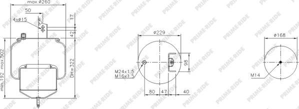 Prime-Ride 1R10-704 - Bellow, air suspension autospares.lv