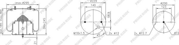 Prime-Ride 1R11-841 - Bellow, air suspension autospares.lv