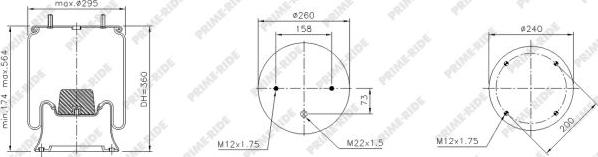 Prime-Ride 1R11-706 - Bellow, air suspension autospares.lv