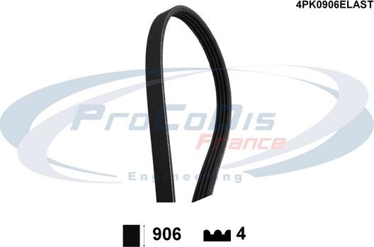 Procodis France 4PK0906ELAST - V-Ribbed Belt autospares.lv