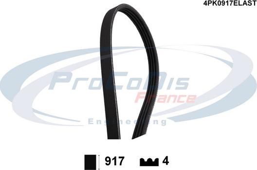 Procodis France 4PK0917ELAST - V-Ribbed Belt autospares.lv