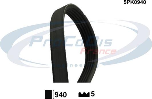 Procodis France 5PK0940 - V-Ribbed Belt autospares.lv