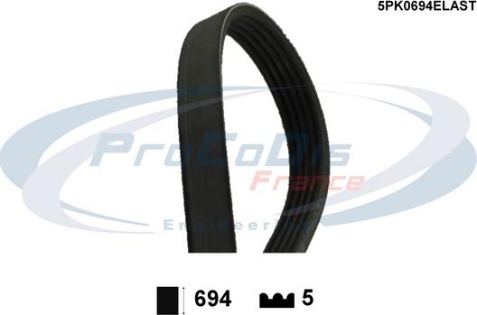 Procodis France 5PK0694ELAST - V-Ribbed Belt autospares.lv