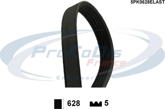 Procodis France 5PK0628ELAST - V-Ribbed Belt autospares.lv