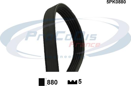 Procodis France 5PK0880 - V-Ribbed Belt autospares.lv