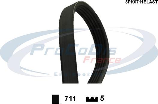 Procodis France 5PK0711ELAST - V-Ribbed Belt autospares.lv