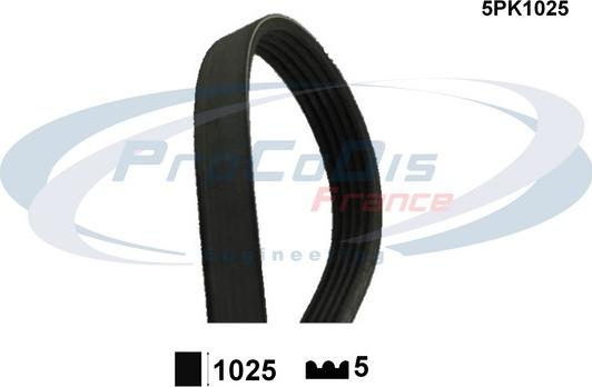 Procodis France 5PK1025 - V-Ribbed Belt autospares.lv