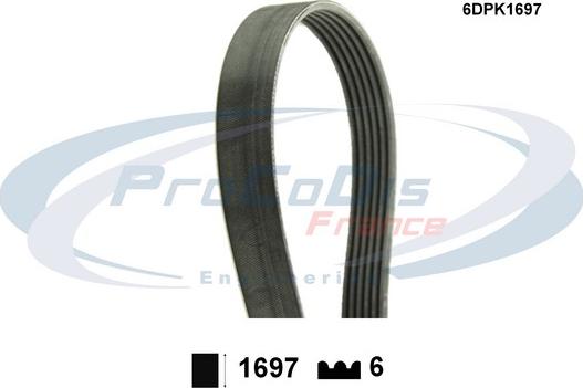 Procodis France 6DPK1697 - V-Ribbed Belt autospares.lv