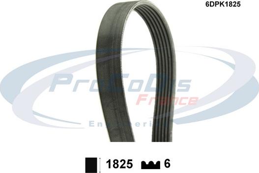 Procodis France 6DPK1825 - V-Ribbed Belt autospares.lv