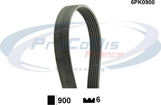 Procodis France 6PK0900 - V-Ribbed Belt autospares.lv