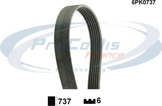 Procodis France 6PK0737 - V-Ribbed Belt autospares.lv