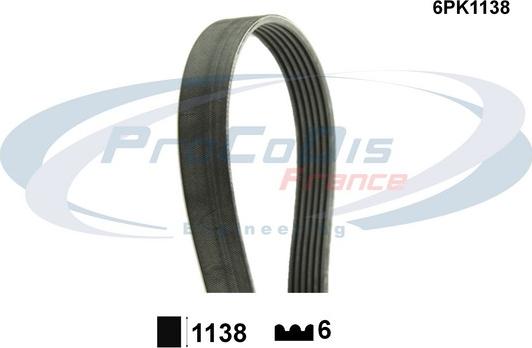 Procodis France 6PK1138 - V-Ribbed Belt autospares.lv