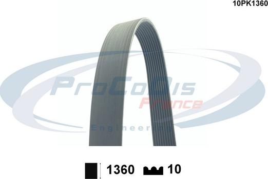 Procodis France 10PK1360 - V-Ribbed Belt autospares.lv