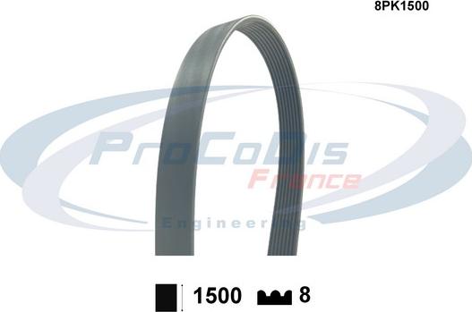 Procodis France 8PK1500 - V-Ribbed Belt autospares.lv