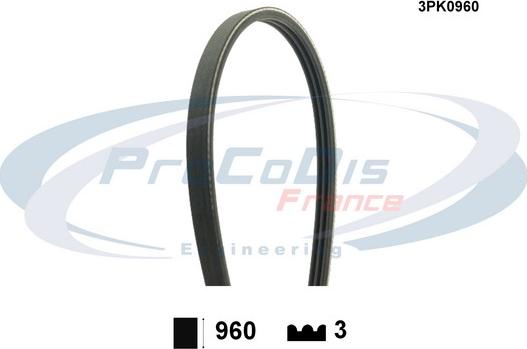 Procodis France 3PK0960 - V-Ribbed Belt autospares.lv