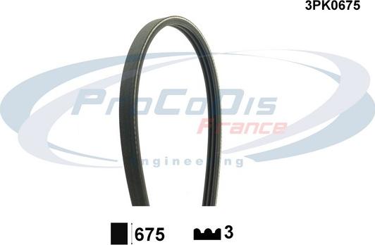 Procodis France 3PK0675 - V-Ribbed Belt autospares.lv