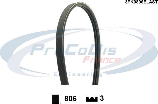 Procodis France 3PK0806ELAST - V-Ribbed Belt autospares.lv