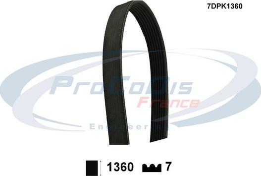 Procodis France 7DPK1360 - V-Ribbed Belt autospares.lv