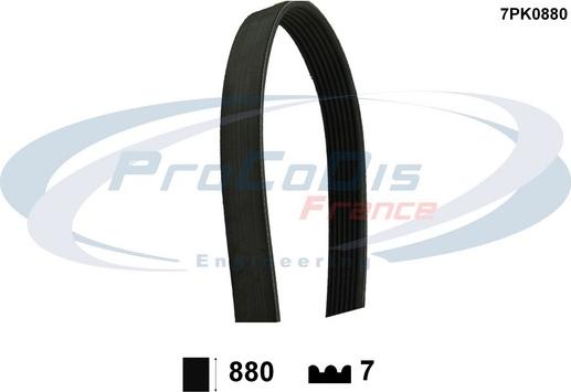 Procodis France 7PK0880 - V-Ribbed Belt autospares.lv