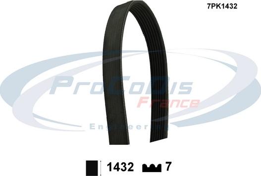 Procodis France 7PK1432 - V-Ribbed Belt autospares.lv