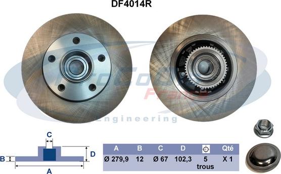 Procodis France DF4014R - Brake Disc autospares.lv