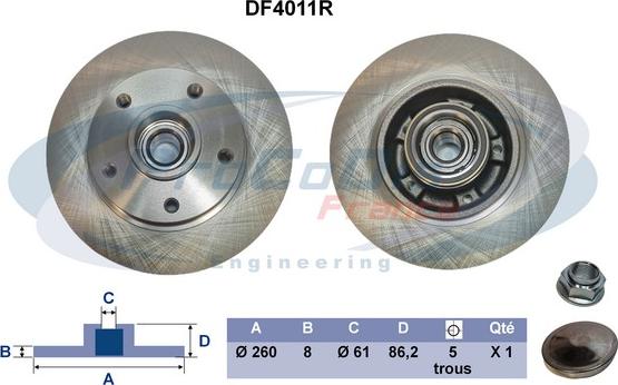 Procodis France DF4011R - Brake Disc autospares.lv