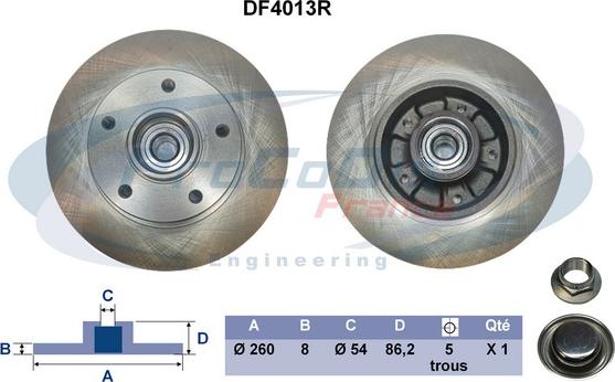 Procodis France DF4013R - Brake Disc autospares.lv